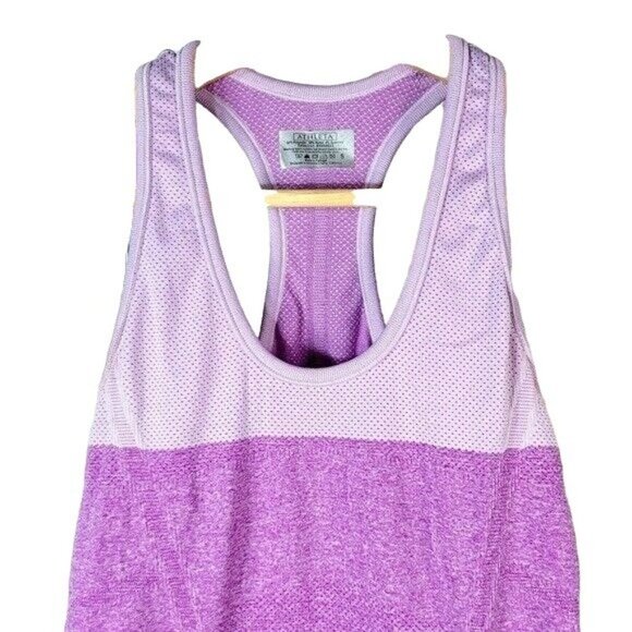 Athleta Tank Top Purple Small Ruched Racerback #982945 Athletic Fast Track - Picture 2 of 6